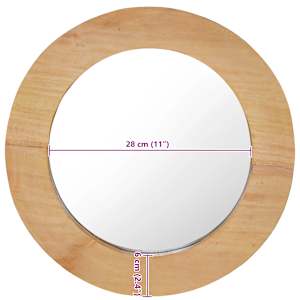 Nástěnné zrcadlo 40 cm teak kulaté - obrázek 6