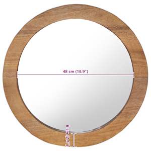 Nástěnné zrcadlo 60 cm teak kulaté - obrázek 6
