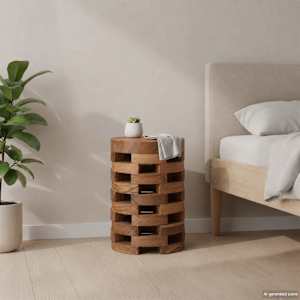 Omarica za ob posteljo 30x30x45 cm trdna tikovina