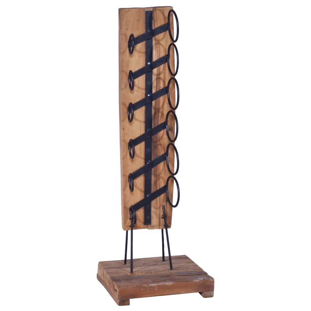 Wine Rack for 6 Bottles 35x35x100 cm Solid Teak Wood