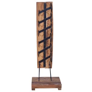 Stojan na víno na 6 lahví 35 x 35 x 100 cm masivní teakové dřevo - obrázek 2