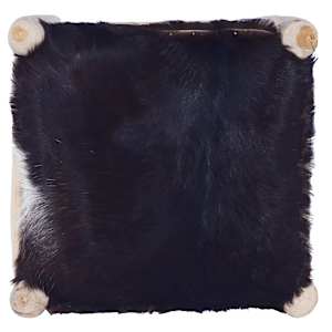 Barski stolček pravo kozje usnje in trdna tikovina - slika 5