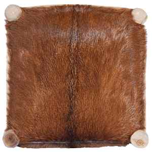 Barski stolček pravo kozje usnje in trdna tikovina - slika 6