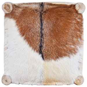 Barski stolček pravo kozje usnje in trdna tikovina - slika 8