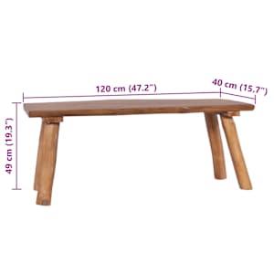 Zahradní lavice 120 cm masivní teakové dřevo - obrázek 6