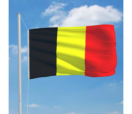 vidaXL Belgiens flagga och flaggstång i aluminium 6,2 m