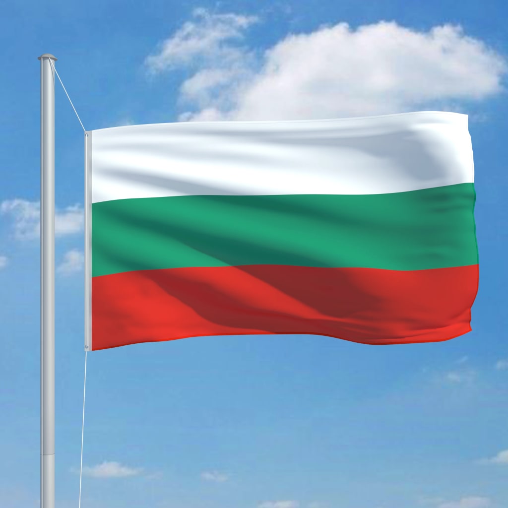 vidaXL Флаг на България и алуминиев флагщок, 6,2 м