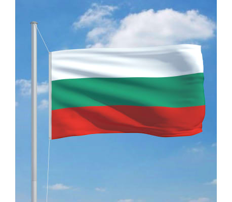 vidaXL Bandeira da Bulgária com mastro de alumínio 6,2 m
