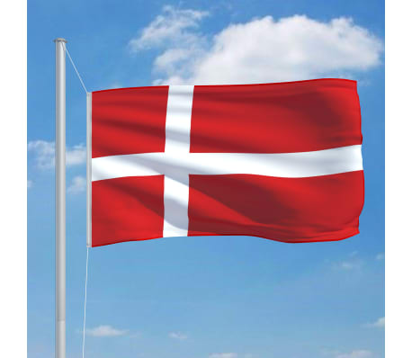 vidaXL Denmark Flag and Pole Aluminium 6.2 m