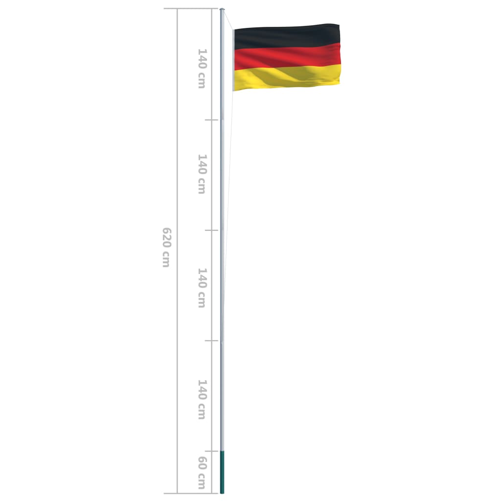 Német zászló alumíniumrúddal 6,2 m 