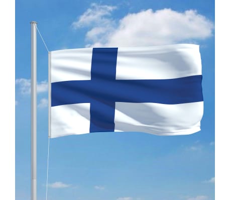 vidaXL Flagge Finnlands und Mast Aluminium 6,2 m