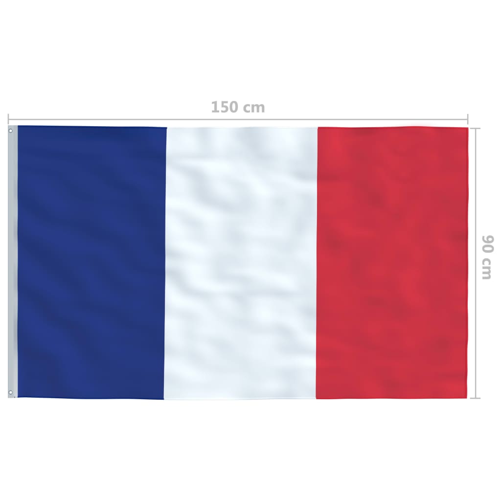Francia zászló alumíniumrúddal 6,2 m 