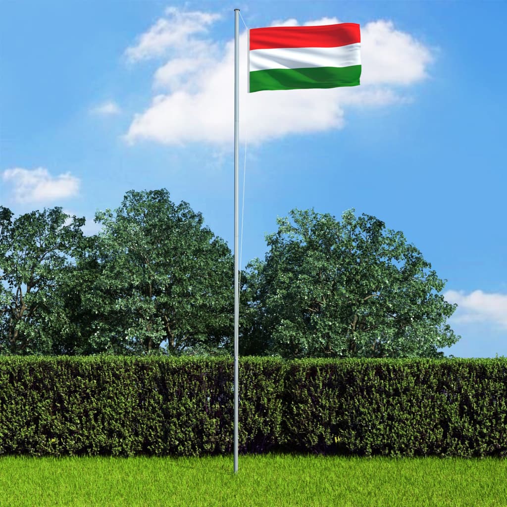 vidaXL Steag Ungaria și stâlp din aluminiu, 6,2 m imagine vidaxl.ro