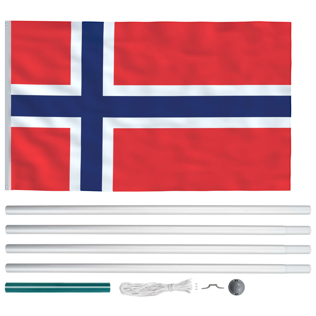 Norvég zászló alumíniumrúddal 6,2 m 
