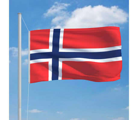 vidaXL Drapeau Norvège et mât en aluminium 6,2 m