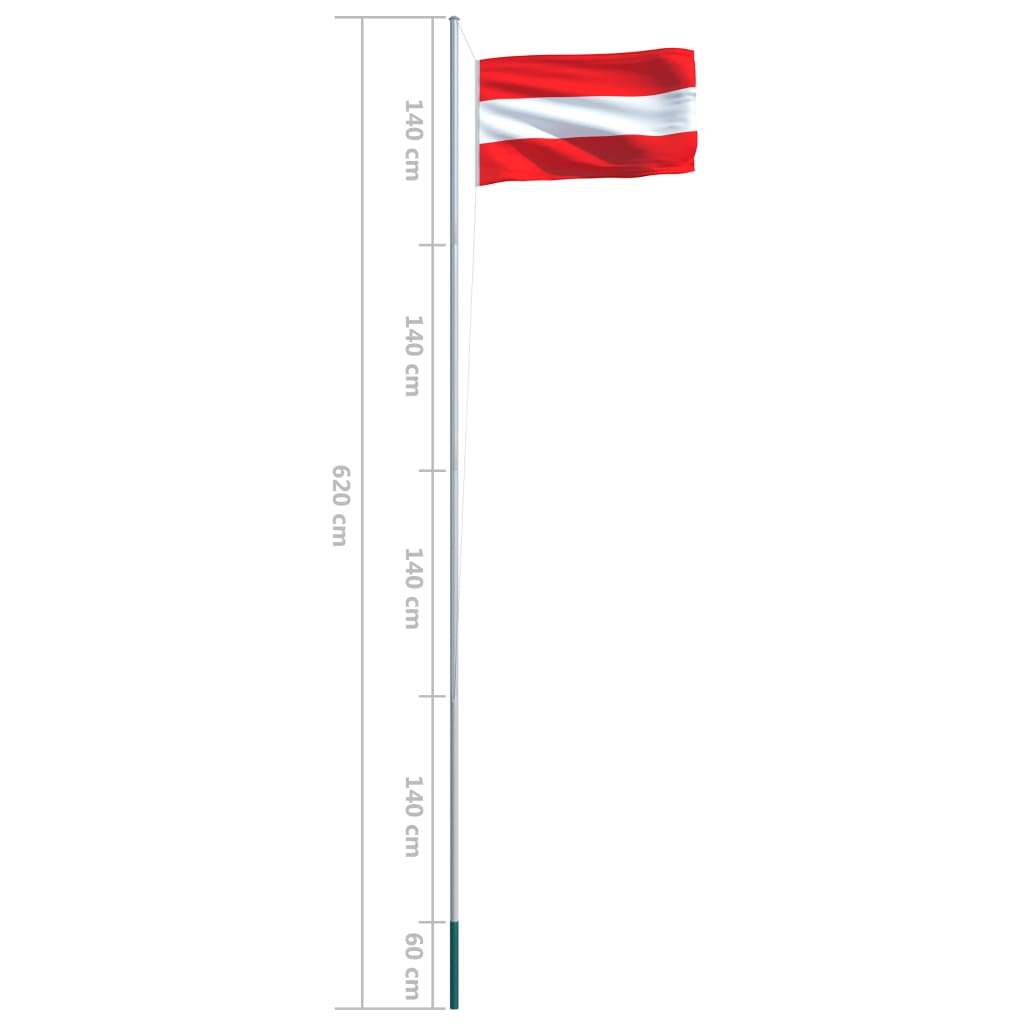 Osztrák zászló alumíniumrúddal 6,2 m 
