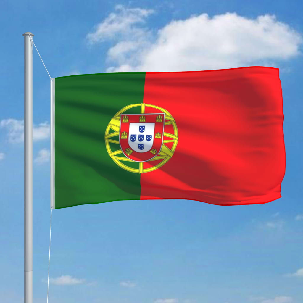 vidaXL Флаг на Португалия и алуминиев флагщок, 6,2 м