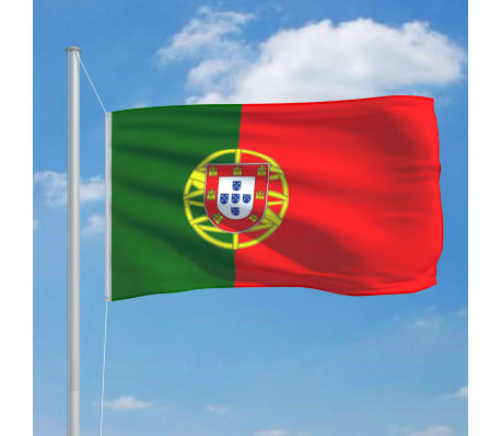 vidaXL Zastava Portugalske in aluminijast zastavni drog 6,2 m