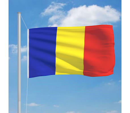 vidaXL Bandiera della Romania con Pennone in Alluminio 6,2 m