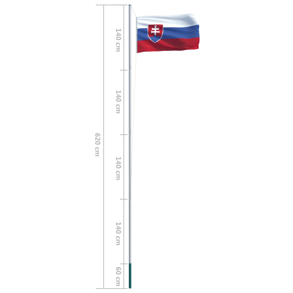 Szlovák zászló alumíniumrúddal 6,2 m 