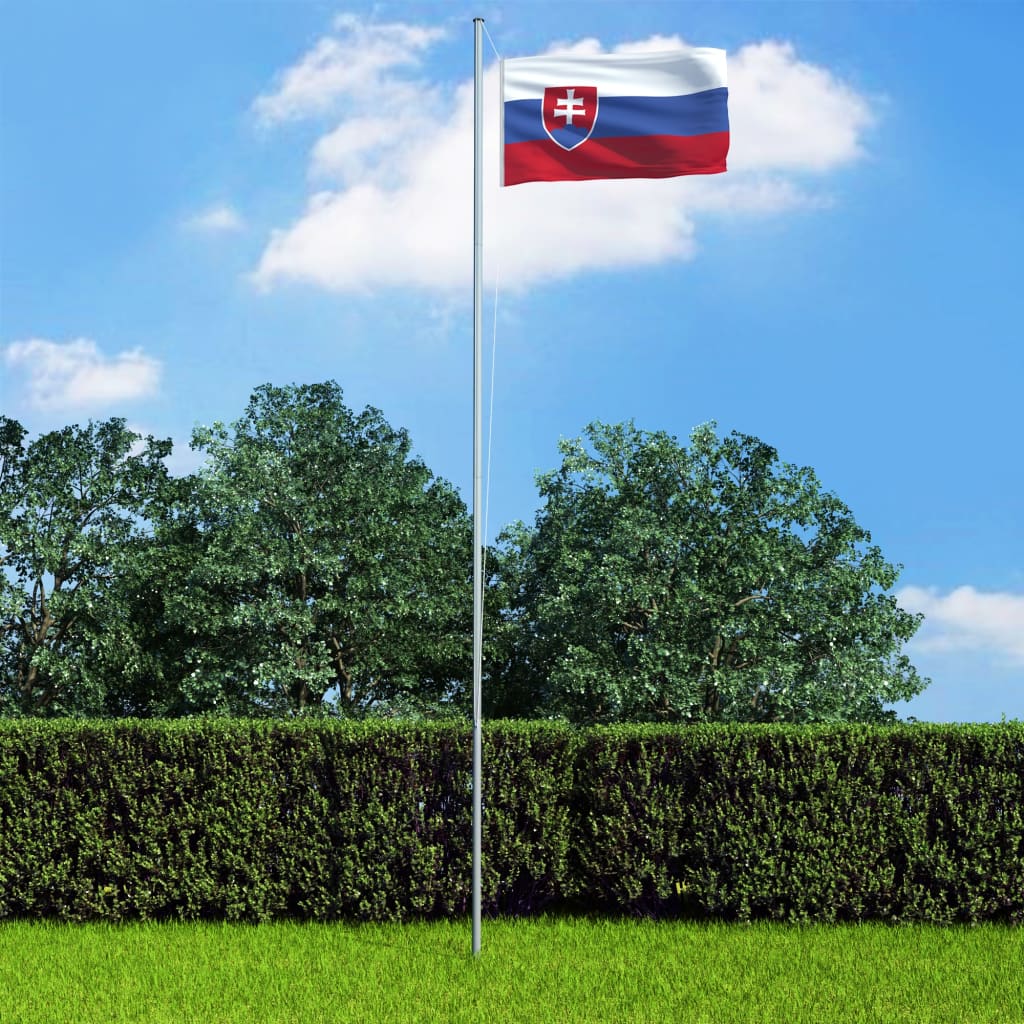 Flagge der Slowakei und Mast Aluminium 6,2 m kaufen