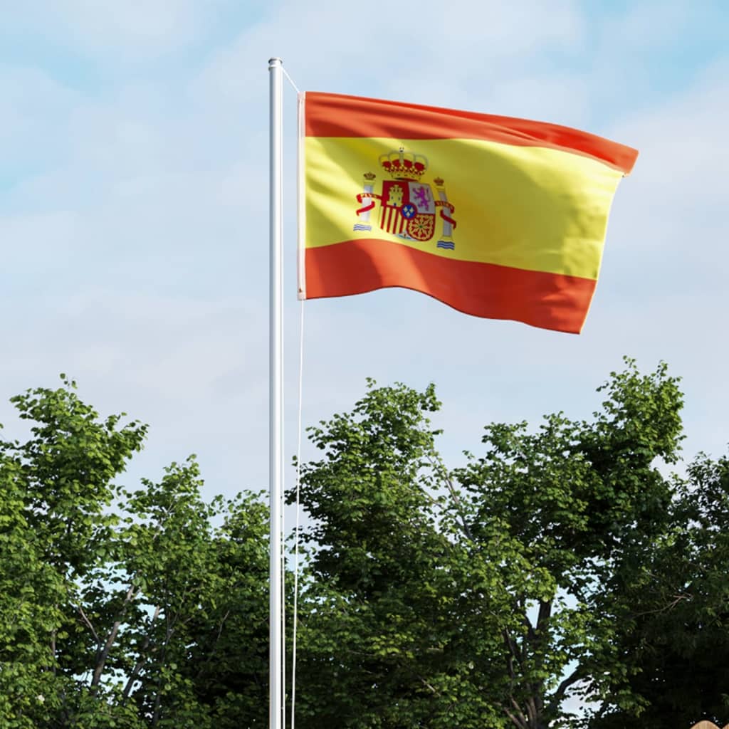 vidaXL Drapeau Espagne et mât en aluminium 6,2 m