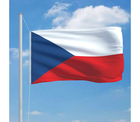 vidaXL Tšekin lippu ja tanko alumiini 6,2 m