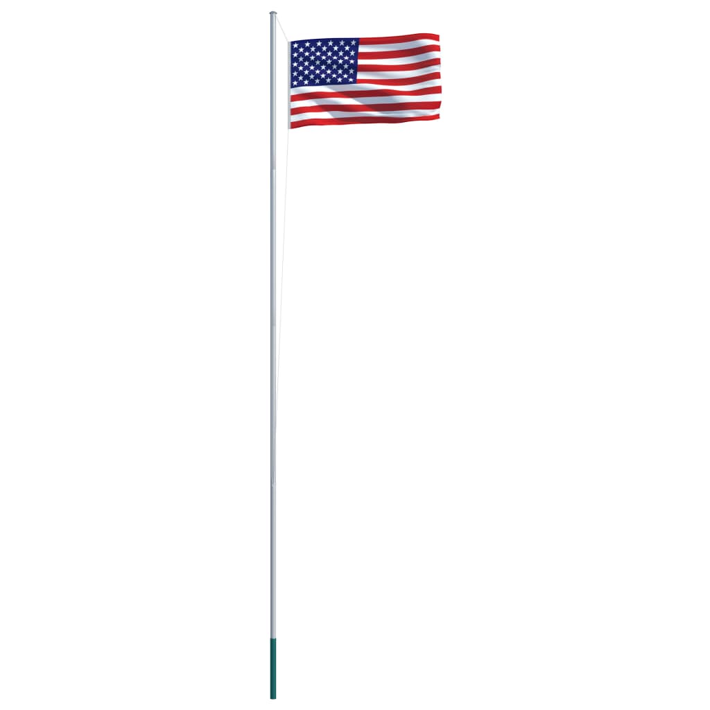 vidaXL US Flag and Pole Aluminum 20.3'