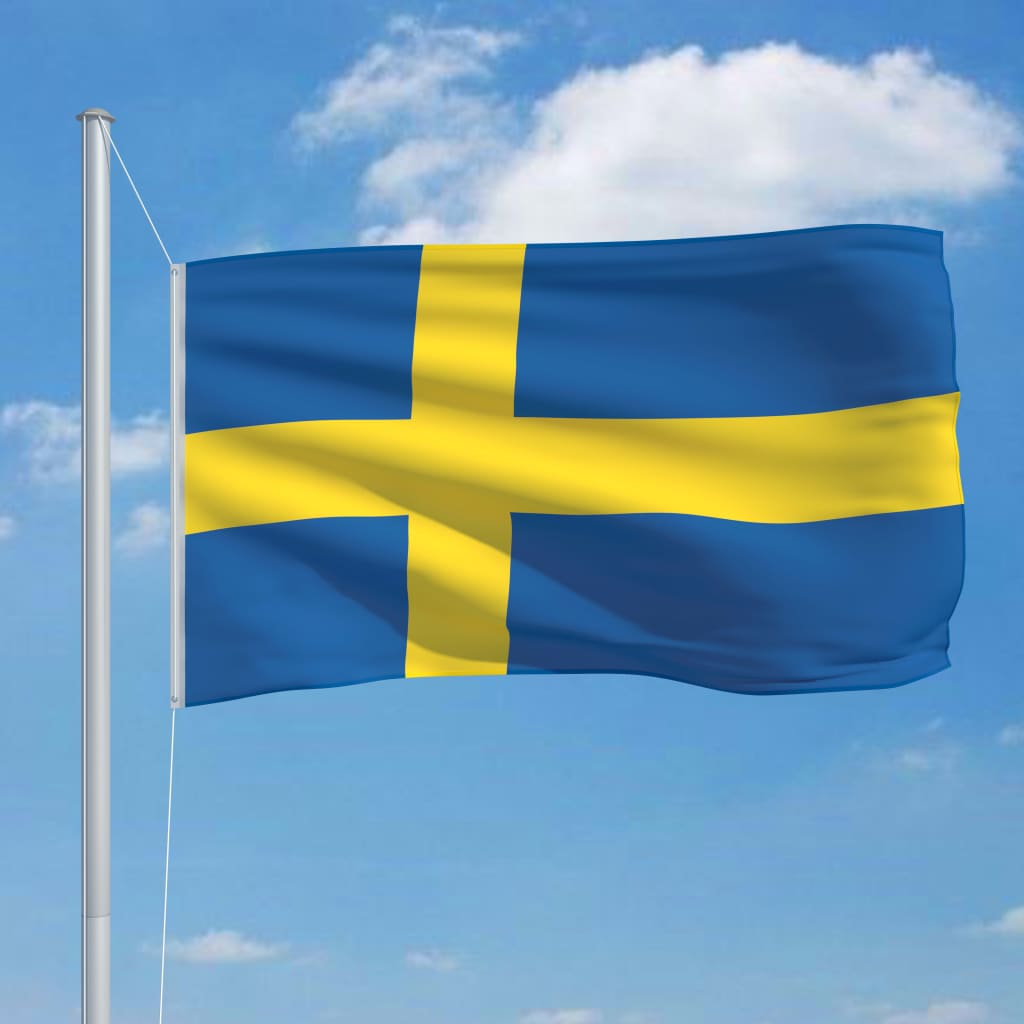 vidaXL Флаг на Швеция и алуминиев флагщок, 6,2 м