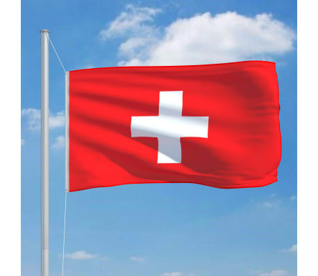 vidaXL Drapeau Suisse et mât en aluminium 6,2 m