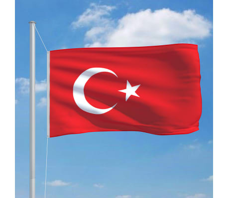 vidaXL Turkin lippu ja tanko alumiini 6,2 m