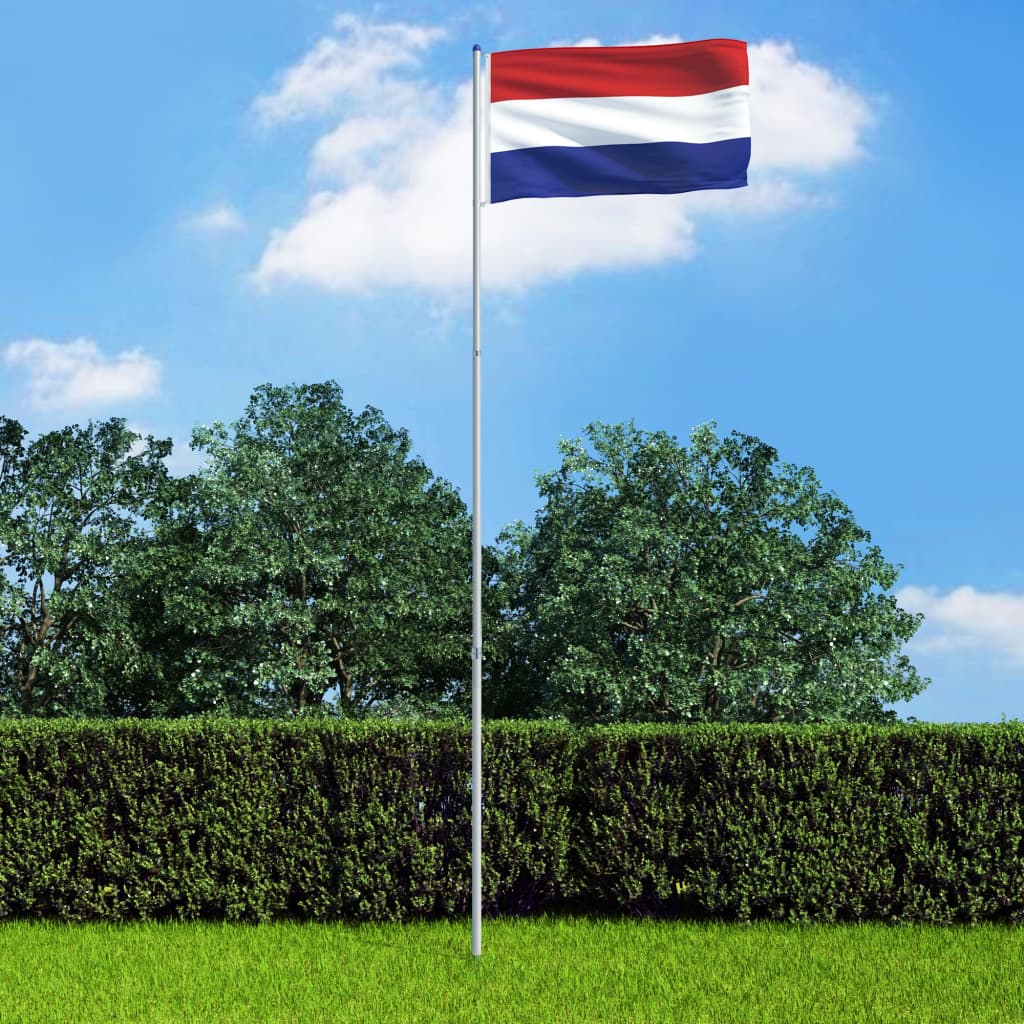 vidaXL Vlag met vlaggenmast Nederland 6 m aluminium