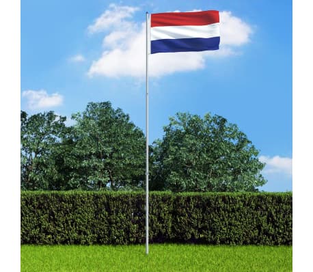 vidaXL Nederlandsk flagg og stang aluminium 6 m
