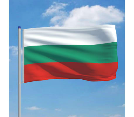 vidaXL Flaga Bułgarii z aluminiowym masztem, 6 m