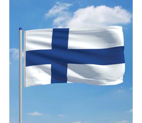 vidaXL Finland Flag and Pole Aluminium 6 m