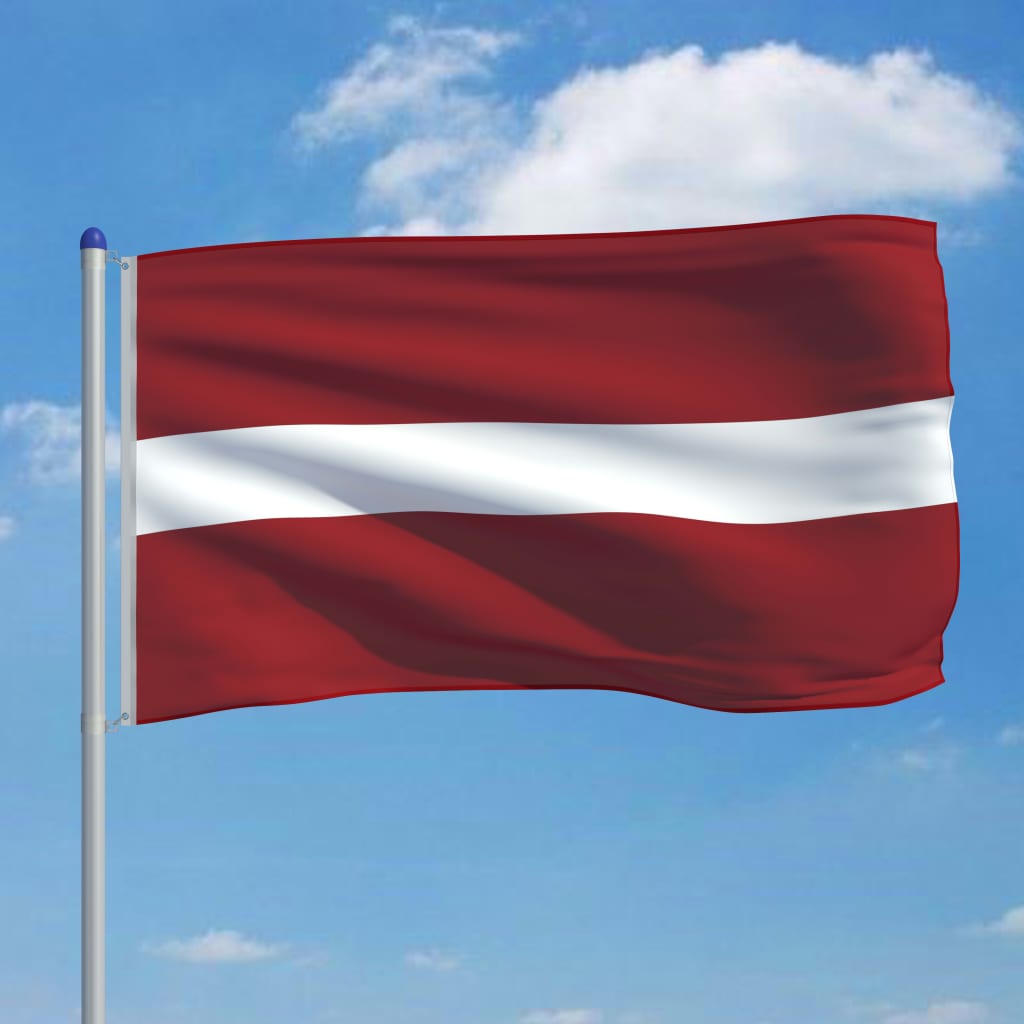 

vidaXL Vlag met vlaggenmast Letland 6 m aluminium