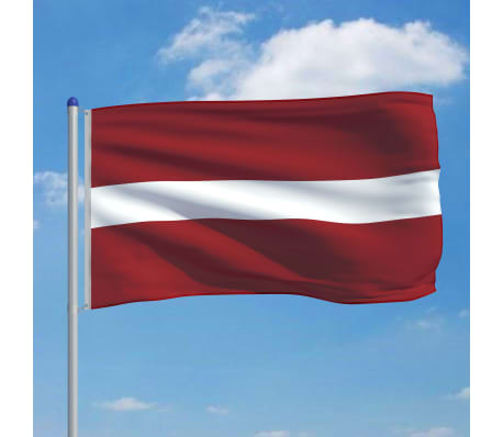 vidaXL Σημαία Λετονίας 6 μ. με Ιστό Αλουμινίου