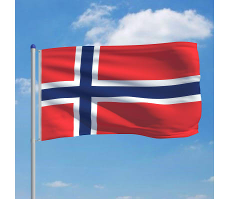 vidaXL Norges flagga och flaggstång i aluminium 6 m