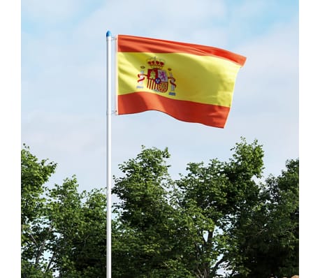 vidaXL Флаг на Испания и алуминиев флагщок, 6 м