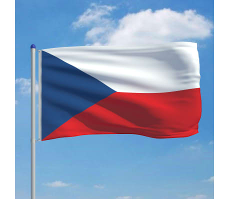 vidaXL Bandera de República Checa y mástil de aluminio 6 m