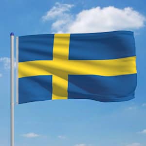 vidaXL Sveriges flagga och flaggst&aring;ng i aluminium 6 m