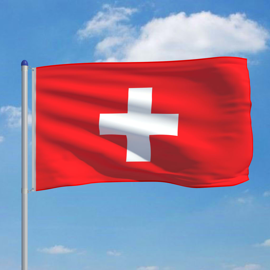vidaXL Flaga Szwajcarii z aluminiowym masztem, 6 m
