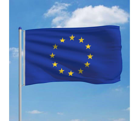 vidaXL Euroopan lippu ja tanko alumiini 6 m