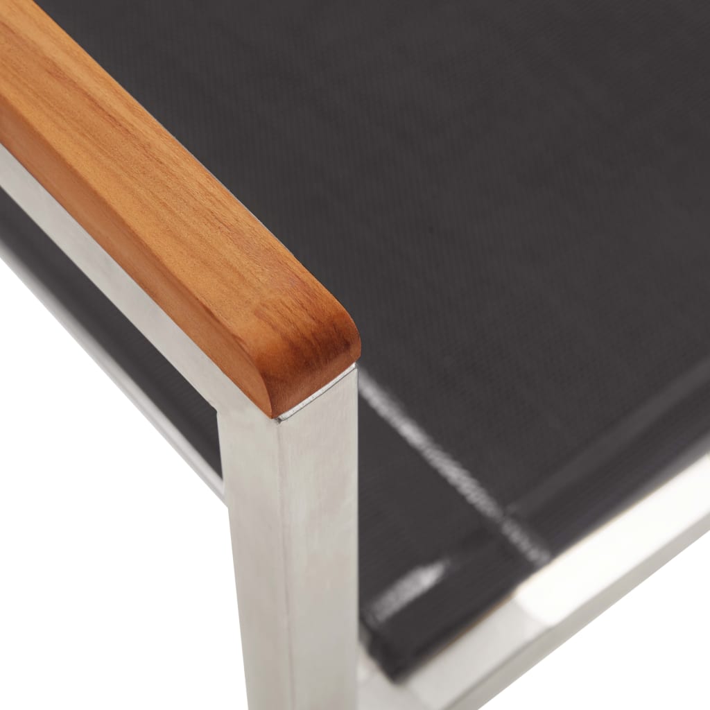 Set mobilier de grădină, 7 piese, textilenă și oțel inoxidabil