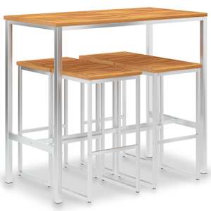 vidaXL Baro baldų komplektas, 5 dalių, akacijos masyvas ir plienas