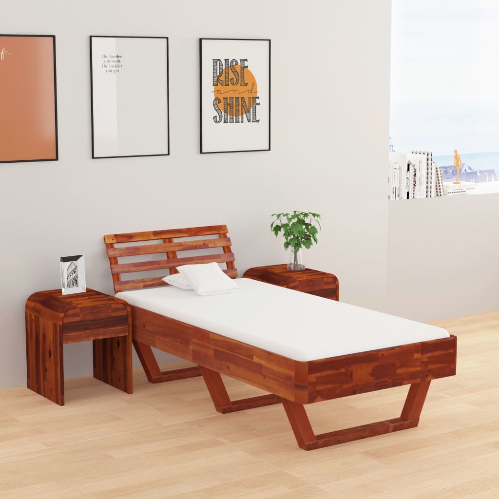 vidaXL Cadru de pat, 90×200 cm, lemn masiv de acacia vidaXL