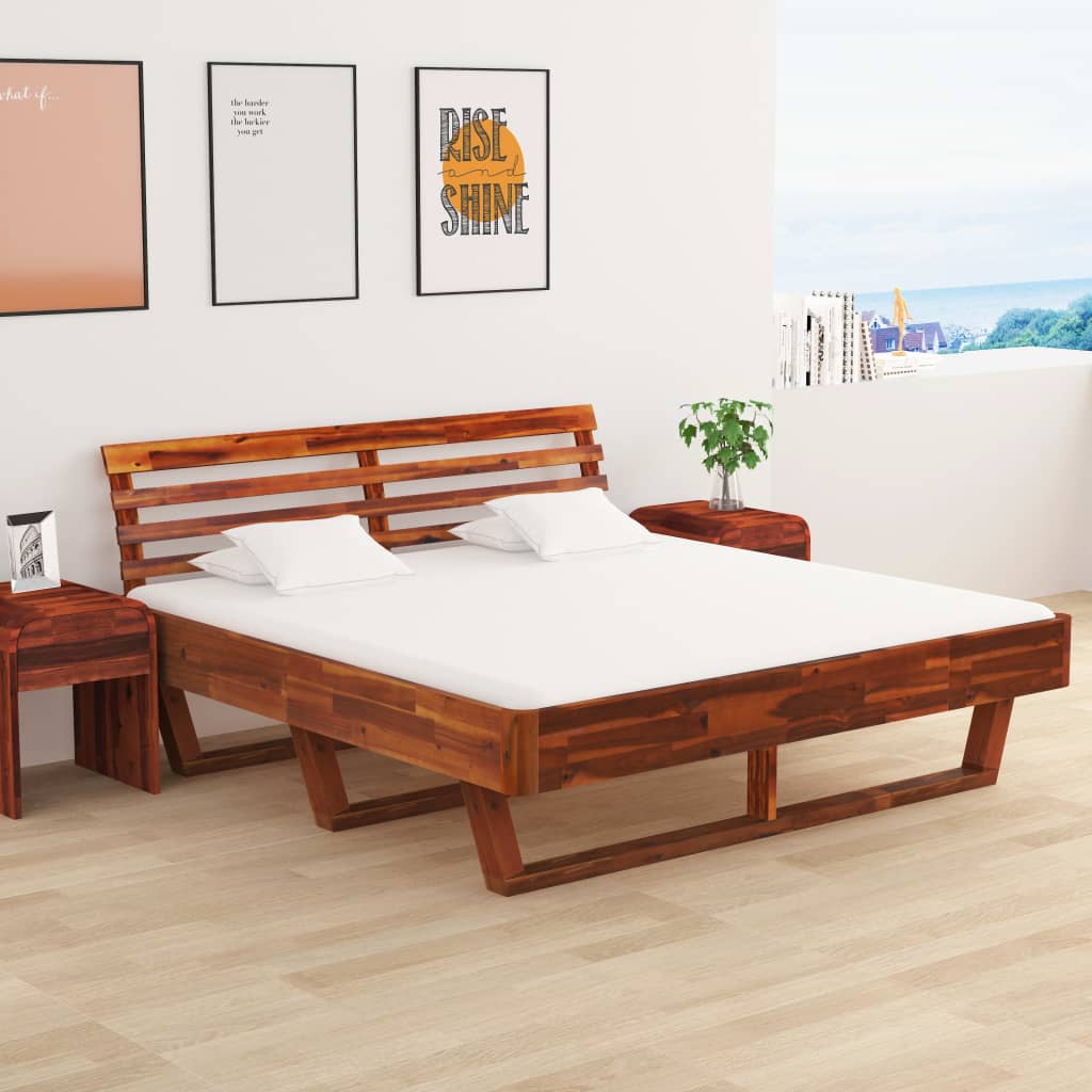 Cadru de pat 160 x 200 cm lemn masiv reciclat