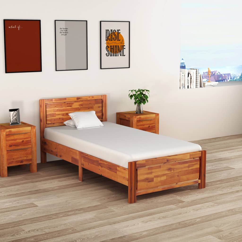 vidaXL Cadru de pat, 90 x 200 cm, lemn masiv de acacia