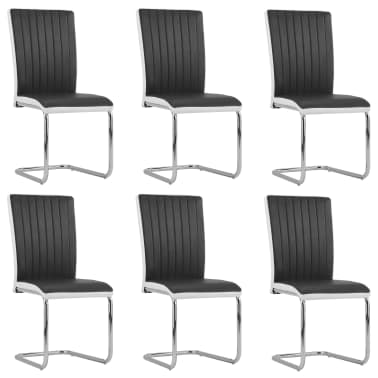 vidaXL Esszimmerstühle 6 Stk. Schwarz Kunstleder | vidaXL Esszimmerstühle 6 Stk. Schwarz Kunstleder |
