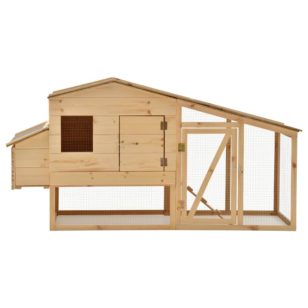 vidaXL Chicken Cage Solid Pine Wood 70.1"x26.4"x36.2"